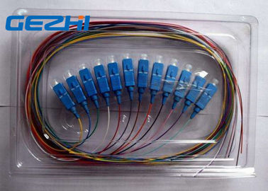 SC / UPC SC / PC Multi Core Fiber Optic Pigtail cables 12 Core 0.9mm Customised Length